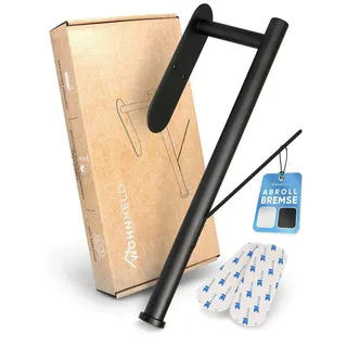 wohnheld WOHNHELD® Küchenrollenhalter ohne Bohren (Mit Abroll-Bremse für einhändiges Abreißen) Edelstahl Papierrollenhalter Wand Zewa Rollenhalter Schwarz