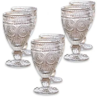 LOBERON Gläser 6er Set Leatrice, klar | Sommer, Outdoor, Gartenausstattung, Trinkgläser, Eindrucksvolles Oberflächen-Relief, Sehr robustes Klarglas