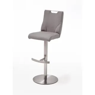 MCA furniture Barhocker Barstuhl Giulia III - Kunstleder Grau - Edelstahl