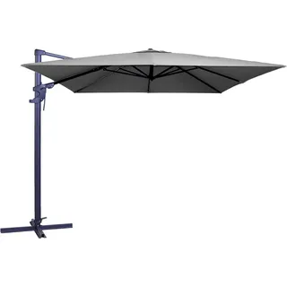 Madison Ampelschirm 3x3 m hellgrau Monaco flex Sonnenschirm kippbar neigbar drehbar, LxB: 300,00x300,00 cm, Set, Ampelschirm inkl. Plattenständer, axial verstellbar / 360 Grad Drehbar / am Mast verstellbar grau