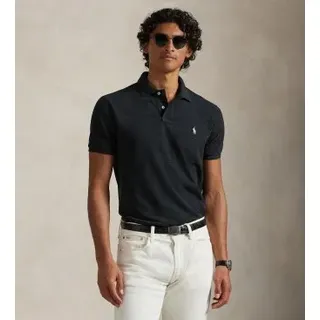 Polo Ralph Lauren für Herren. 710680784011 Schwarzes Slim-Fit-Piquet-Poloshirt (M), Baumwolle, Kurzarm