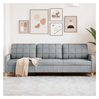 vidaXL Sofa Stoff 3-Sitzer Hellgrau