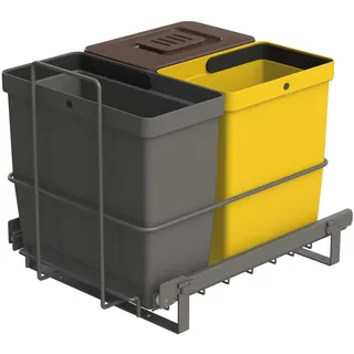 LM 64/3a Einbau Mülleimer ausziehbar mit 3 Abfalleimer 1x11L, 2x8L in Farben ...