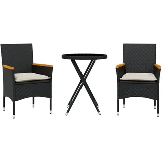 vidaXL Bistroset 3-tlg. Schwarz