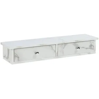 [en.casa] Geeste Wandregal 60 x 15 x 10 cm Weiß