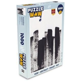 MuchoWow Puzzle Farbe - Abstrakt - Schwarz - Weiß, 1000 Puzzleteile, Foto-Puzzle, Bilderrätsel, Puzzlespiele, Klassisch bunt