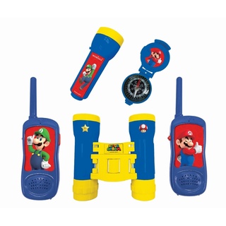 Super Mario Abenteuerset mit 2 Walkie Talkies, Fernglas, Taschenlampe