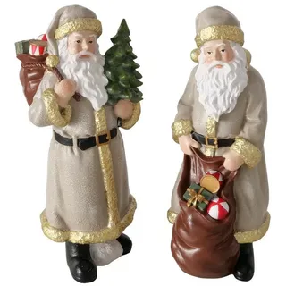 MF Weihnachtsfigur Weihnachtsmann Figur Christino 2er Set Handbemalt Dekofigur 18,5cm (2 St)
