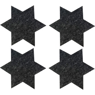 Oblique-Unique 4 Filz Untersetzer Sterne Glasuntersetzer Weihnachtsdeko Ø 20cm - Dunkelgrau