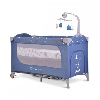 Cangaroo Reisebett Once upon a time, 2 Ebenen, Seiteneingang, Matratze, Mobile blau
