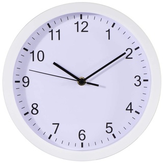 Hama große Wanduhr ohne Ticken (lautlose Uhr inkl. Batterie, Quarzuhr mit Stunden- und Minuten- und Sekundenzeiger, moderne für Wohnzimmer, Küche oder Kinderzimmer Ø 25 cm, 4 cm Tiefe) weiß