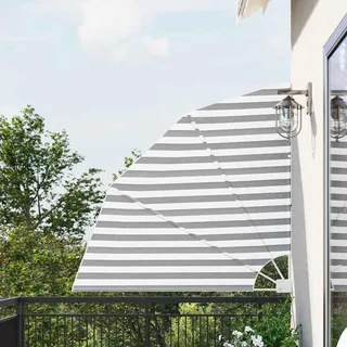 Gecheer Balkon Sichtschutz Anthrazit und Weiß 140 x 140 cm Polyester, Faltbarer Balkonfächer Sichtschutz Terrasse Balkonsichtschutz Seitenmarkise42000931