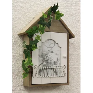 Schlüsselkasten, Beige, Holz, 19x34x6 cm, Garderobe, Schlüsselboards & Schlüsselkästen