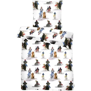 APELT Bettwäsche Otto, Satin (Bio-Baumwolle), 2 teilig, mit floralem Print blau|weiß