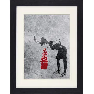 1art1 Streetart Poster Lovesick Girl, Banksy Gerahmtes Bild Mit Edlem Passepartout | Wand-Bilder | Im Bilderrahmen 40x30 cm