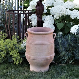 Kreta-Keramik | frostfeste, handgefertigte Amphore Garten 50 cm | hochwertiger Pflanzkübel, winterhart, Außenbereich Thymus 1