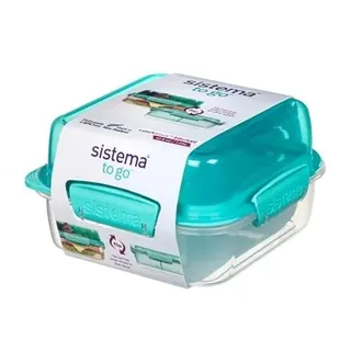 Sistema 4er Pack Lunchbox Stack Square To Go 1,24 Liter, Mint Farbe