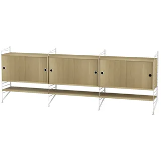 String - Sideboard, 240 x 85 x 30 cm, Eiche / weiß