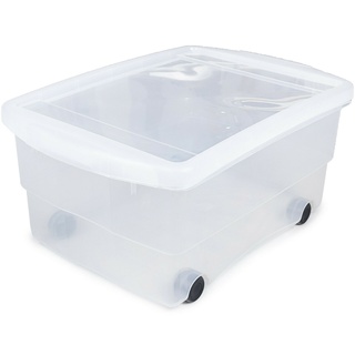 Rollbox mit Deckel 80L Spielzeugkiste Box Rollen Aufbewahrungsbox Kunststoffbox
