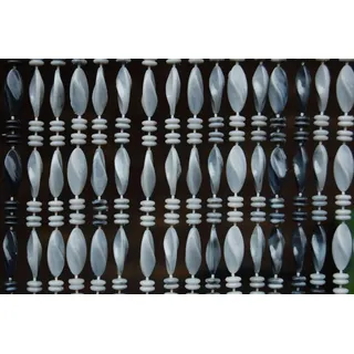 La Tenda Perlenvorhang GENOA 2 XL Türvorhang grau, Hakenaufhängung, halbtransparent, 140 x 230 cm, Perlen - Länge und Breite individuell kürzbar grau 140 cm x 230 cm