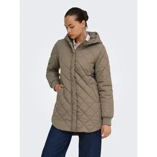 ONLY Steppmantel ONLJULIET QUILTED HOOD ZIP COAT OTW NOOS Kunstfaser braun XS (34)