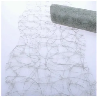 Deko AS GmbH Sizoweb Tischband - 25 Meter Rolle + 100 Deko Herzen - gespiegelt - Gratis (25cm, Olive)