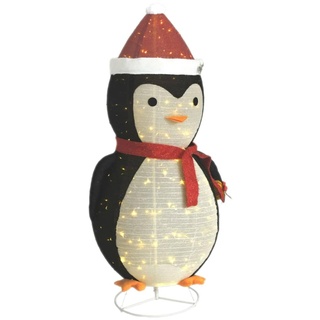 vidaXL Weihnachtsdekoration Pinguin-Figur LED Luxus-Gewebe Beleuchtet Weihnachtsdeko Figur Winter Deko Weihnachtsfigur Innen Außen 180cm