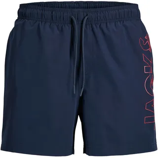 Jack & Jones PlusSize Jack & Jones Herren, Badehose Badeshort JPSTMAUI WAVE LOGO 12297961 blau 44 (4XL)