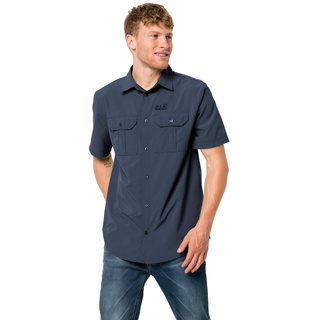 Jack Wolfskin Herren KWANDO River Shirt M Schnelltrocknendes Outdoor Hemd Kurzarm, Night Blue, M