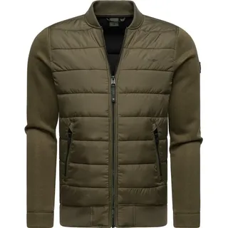 Ragwear Steppjacke Hallmar Coole Herren Übergangsjacke mit weichen Ripp-Ärmeln grün M (48)