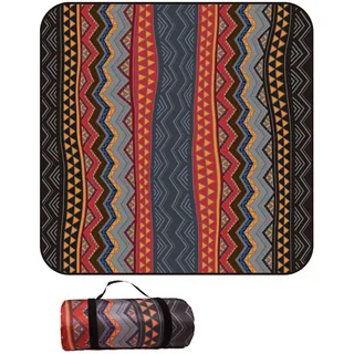 Hearda Bohemian-Stil Faltbar Picknickdecke, Picknickdecke Wasserdicht Isoliert Sandfrei, Outdoor Groß Klein Strandmatte, für Picknick, Strand Camping Teppich (Anthrazit,100x150cm)