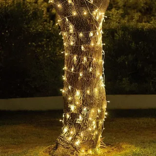 Solar LED IP44 2100 K warmweiß Dämmerungsschalter 100 cm lang Modern Außenlichterkette Garten Deko Außenlampe Terrasse Solar - Bunt