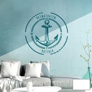 Wandtattoo Wandbild Wandaufkleber Aufkleber Heimathafen Rostock Anker M2078 ilka parey wandtattoo-welt® - ausgewählte Farbe: *weiß* ausgewählte Größe: *M - 35cm breit x 35cm hoch*
