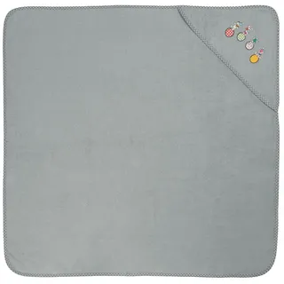 ZOLLNER Kapuzenhandtuch, Walkfrottee (1-St), 100 x 100 cm, 100% Baumwolle, mit Einstickung grau