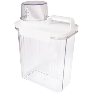 Waschmittelspender für Waschmaschine, 2000 ml Behälter für Waschmittel mit Messbecher, wiederverwendbar, Waschmittelspender für Waschpulver und Flüssigkeiten