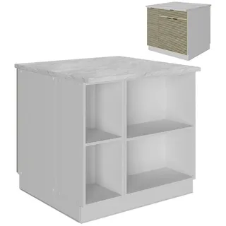 Vicco Kochinsel Fame-Line 90 x 82 x 82 cm Braun