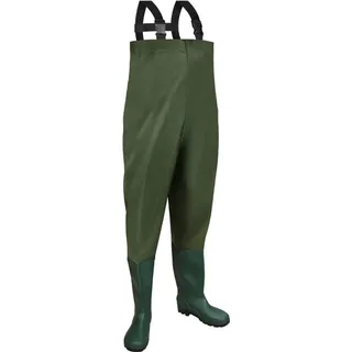 EINFEBEN Wathose Anglerhose Angelhose Teichhose Watstiefel Watthose mit Stiefel PVC Gummi 42/43 - L