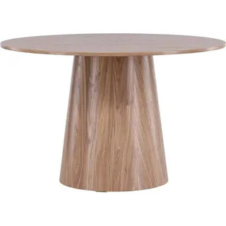 FURNLUX Esstisch Lanzo Nussbaum 120cm / Hauptfarbe: Braun / Abmessungen: 120 x 120 x 75 cm - Braun
