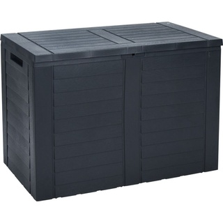Koopman Kissenbox 190 Liter Gartenbox in anthrazitfarbener Holzoptik 75 x 44 x 53 cm