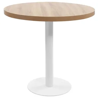 deluke Bistrotisch Ø 80 x 80 cm Hellbraun/Weiß