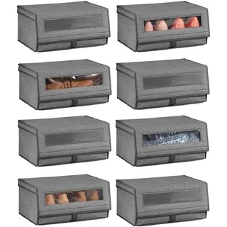 mDesign Schuhbox 8er Set grau