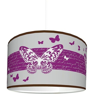STIKKIPIX Lampenschirm KL17, Kinderzimmer Lampenschirm "Butterfly Deluxe", kinderleicht eine Schmetterling-Lampe erstellen, als Steh- oder Hängeleuchte / Deckenlampe, perfekt für Schmetterling-begeisterte Mädchen & Jungen lila