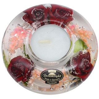 Gilde Teelichthalter aus Glas Danke Dekoration Geschenk Entspannung rund