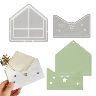 Xidmold Silikonformen Gießformen Weihnachten,Briefumschlag Epoxidharz Formen für Beton Gießform,Home Office Tischdekoration, Post Organizer,Wanddekor Weihnachten Anhänger