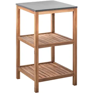 Beliani Outdoor-Kücheninsel BRUCOLI braun Akazienholz
