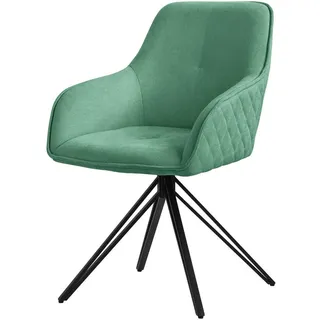 ML-Design Esszimmerstuhl drehbar Webstoff grün