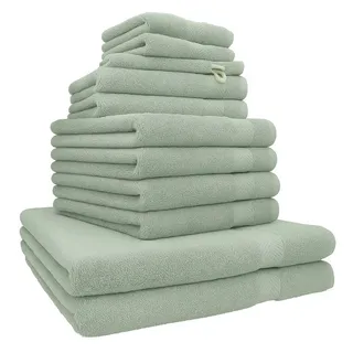 Betz Handtuch Premium Handtuch-Set Handtücher 12-tlg –hohe Grammatur, 100% Baumwolle (Set, 12-St), Duschtücher, Handtücher, Gästetücher & Waschhandschuhe grün