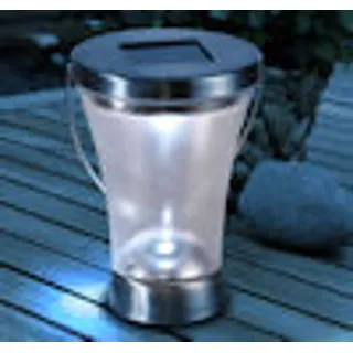 Spetebo Laterne Solar 48 cm 2er Set grau