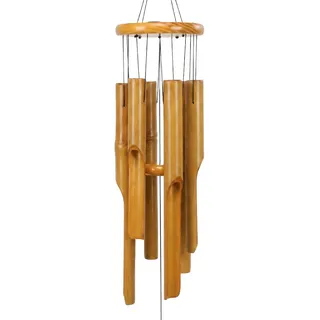 MUMTOP Bambus-Windspiel, Outdoor-Windspiel aus Holz mit erstaunlichem tiefem Ton für Garten, Terrasse, Zuhause oder Outdoor-Dekoration