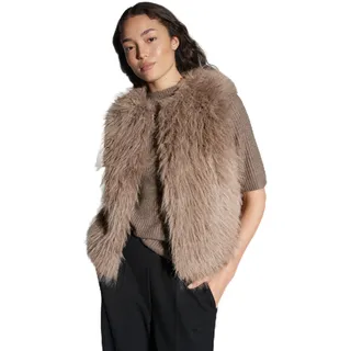 Opus Damen Weste | WONDRA Regular Weste in Felloptik warm taupe, 36 - 36